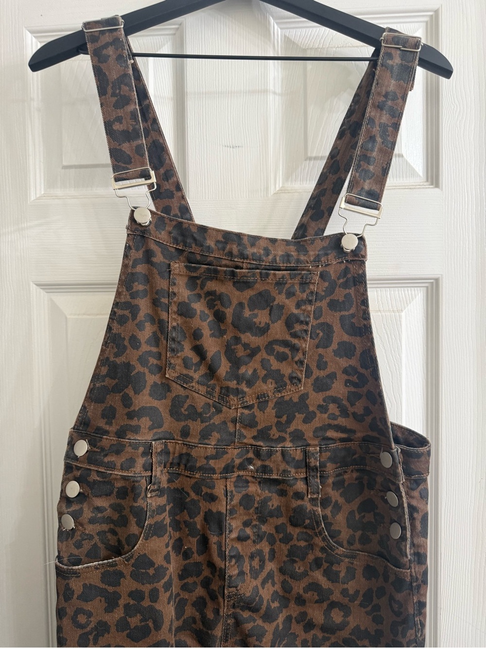 Leopard Print Brown Overalls - Picture 2 of 3